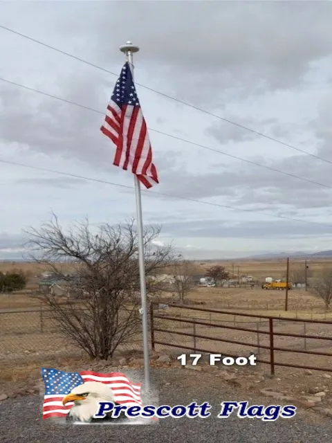 17 ft Heavy Duty Sectional Flagpole - Made in USA from Prescott Flags