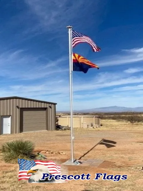 23 ft 2.4 Dia. Heavy Duty Sectional Flagpole - Made in USA from Prescott Flags