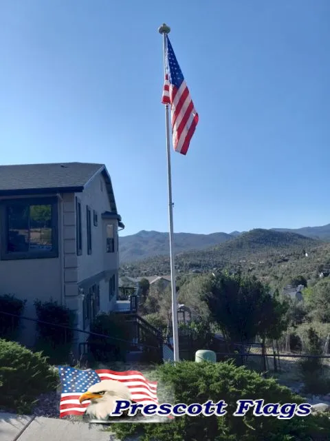 20-foot Silver Heavy Duty Telescoping Flagpole - Made in USA from Prescott Flags