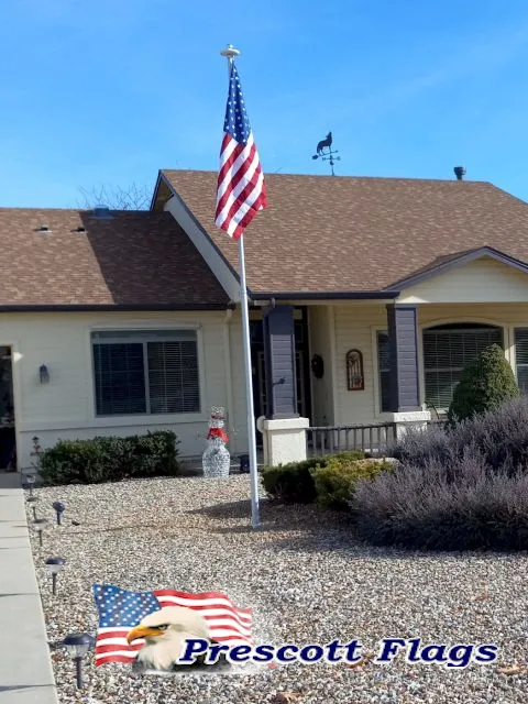 20-foot Silver Heavy Duty Telescoping Flagpole - Made in USA from Prescott Flags