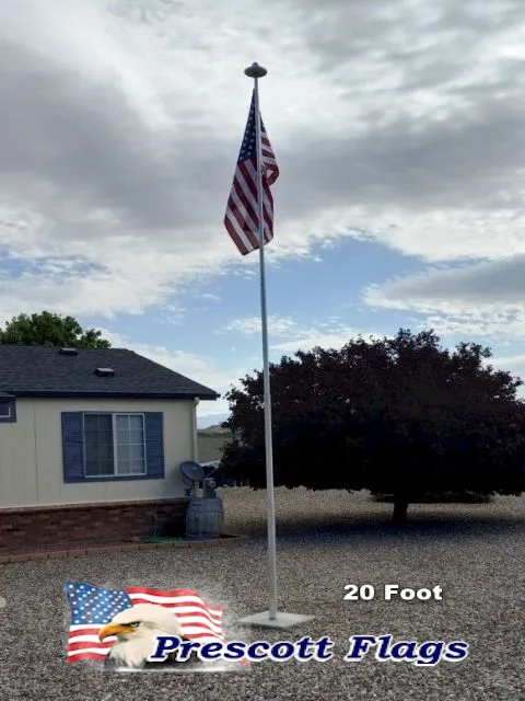 20 ft Telescoping Heavy Duty Flagpole - Made in USA from Prescott Flags