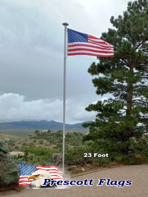 23 ft Heavy Duty Sectional Flagpole - Made in USA from Prescott Flags