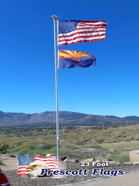 23 ft Heavy Duty Sectional Flagpole - Made in USA from Prescott Flags