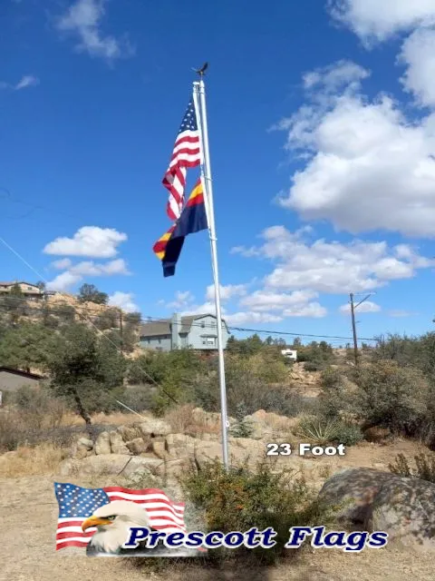 23 ft Heavy Duty Sectional Flagpole - Made in USA from Prescott Flags