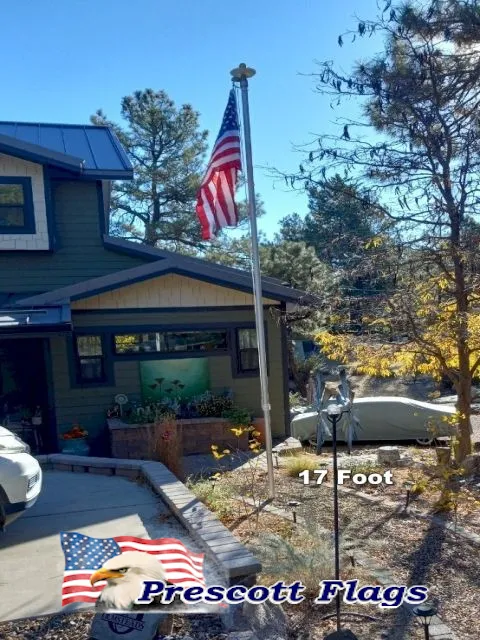 17 ft Heavy Duty Sectional Flagpole - Made in USA from Prescott Flags