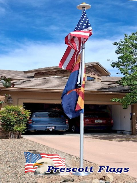 16-foot Silver Telescoping Flagpole - Made In USA from Prescott Flags
