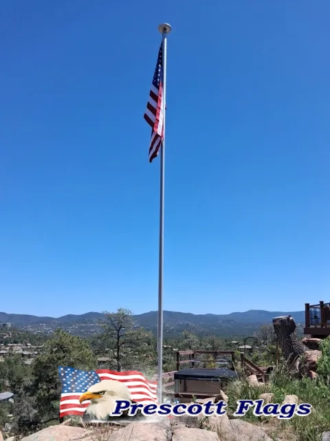 23 ft 2.4 Dia. Heavy Duty Sectional Flagpole - Made in USA from Prescott Flags