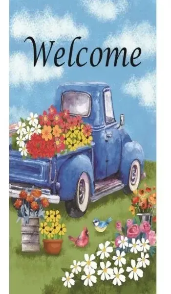 Blue Spring Truck Garden Flags
