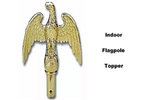 7" Ornament Metal Eagle with Gold Finish for Indoor Pole