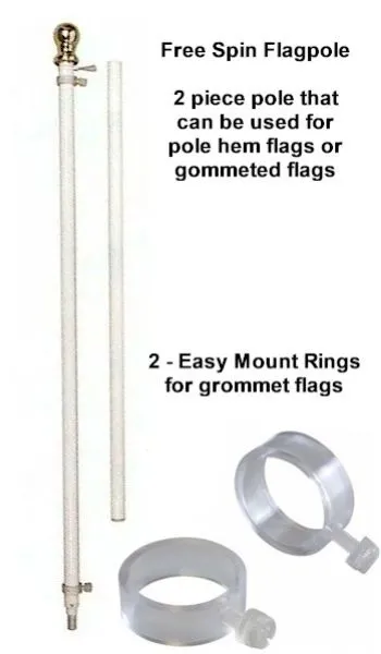 5' Aluminum Free Spin Flagpole White