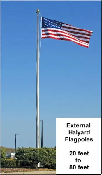 35 foot External Halyard HD Aluminum Flagpole
