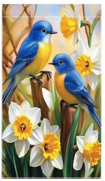 Bluebird & Narcissus Welcome Spring