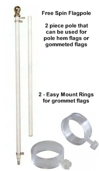 6' Aluminum Free Spin Flagpole Silver