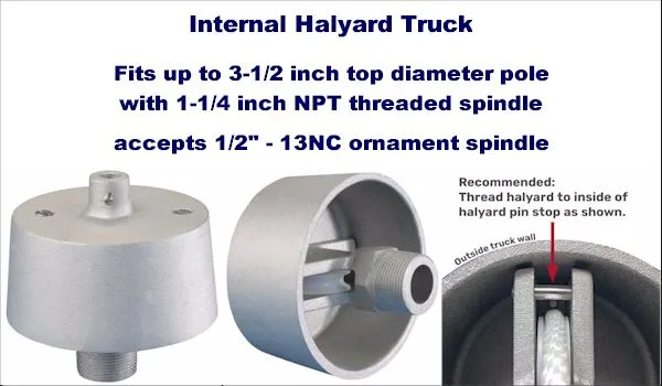 Truck For Internal Halyard Poles