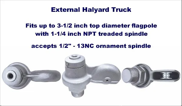 Truck For External Halyard Poles