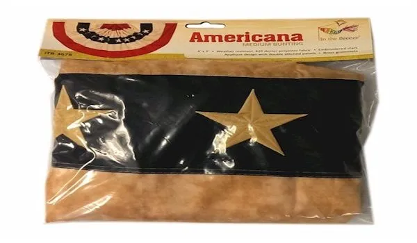 2x4 Pleated Fan Bunting - Tea Stained