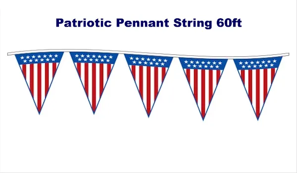 Patriotic Flying-V Pennant String 60ft