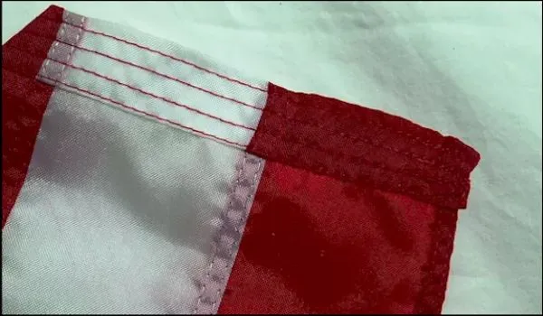 Double Fold 4 Rows of Stitching on Fly End