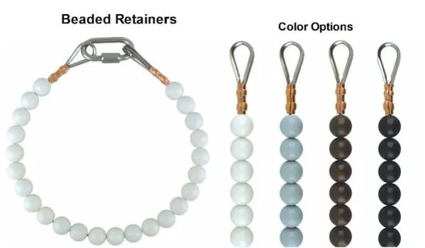 38 inch Silver Beaded Retainer