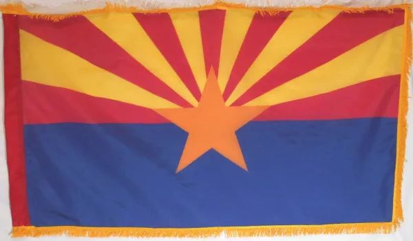 3x5 Arizona Indoor Flag With Gold Fringe