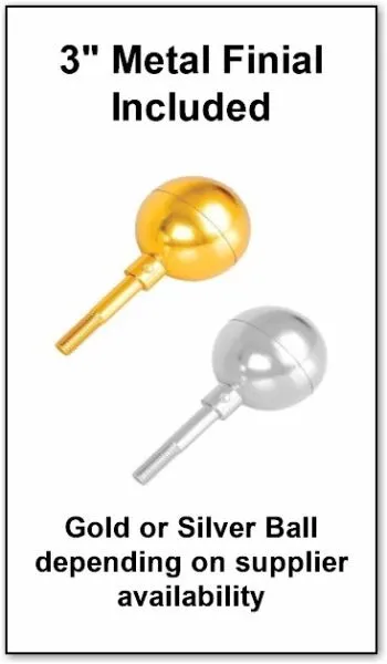 3 inch Aluminum Ball Finial