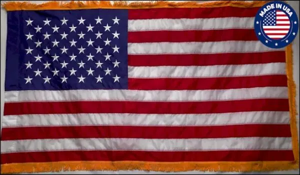 US Nylon Indoor Flag with Gold Fringe