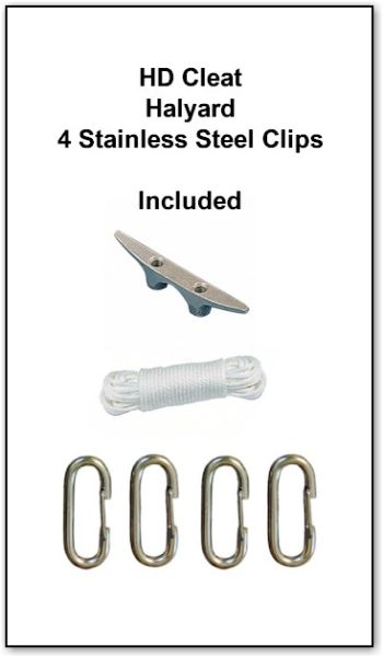 HD Cleat, Halyard and Stainless Steel Clips
