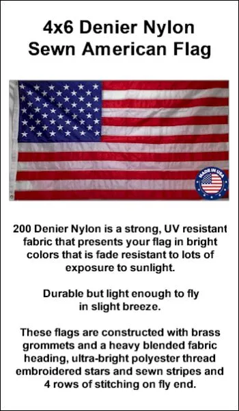 4x6 - Nylon Sewn American Flag